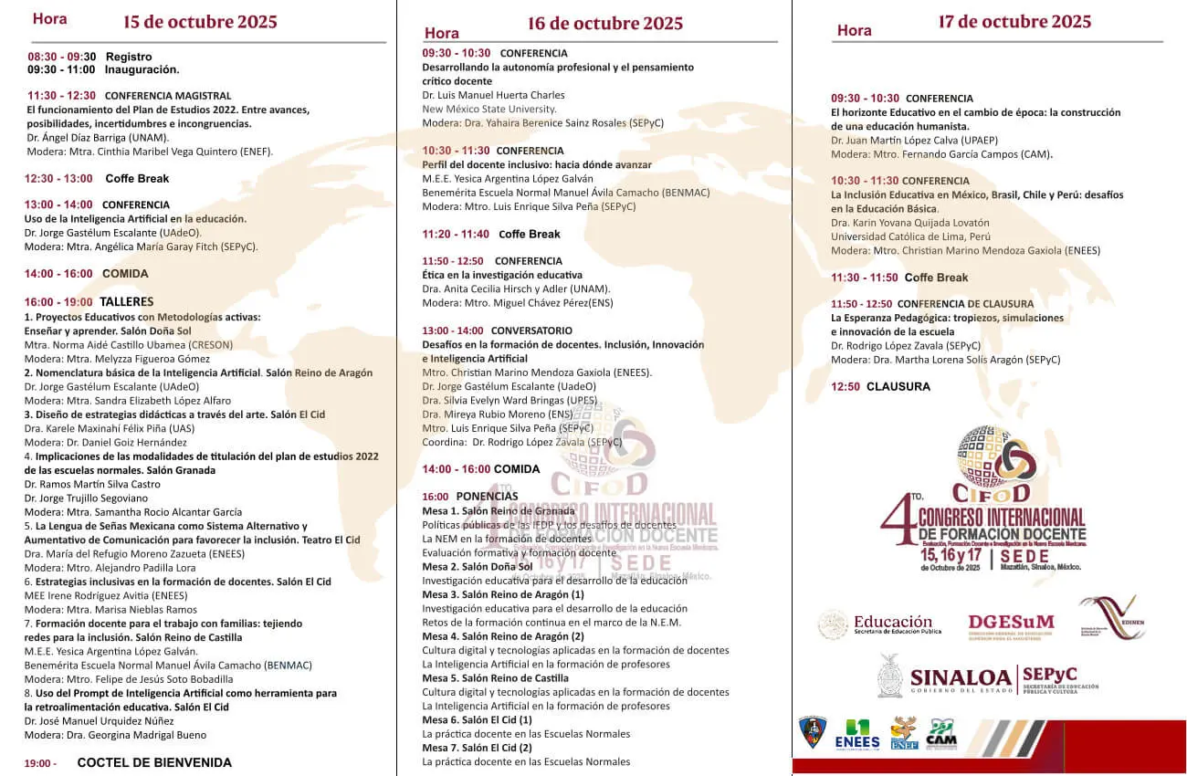 Programa del 4to Congreso Internacional de Formación Docente